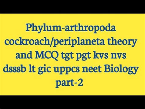 Periplaneta Cockroach Theory And Mcq Tgt Pgt Kvs Nvs Dsssb Lt Gic