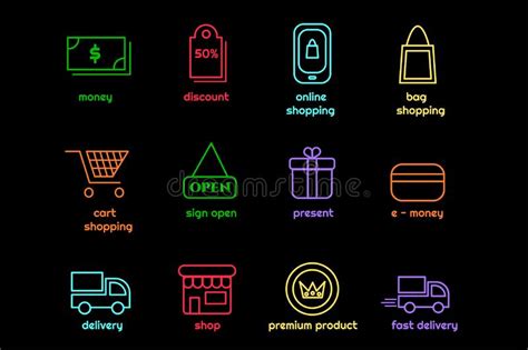 Modern Flat Line Color Icons Shopping And E Commerce Flat Icons