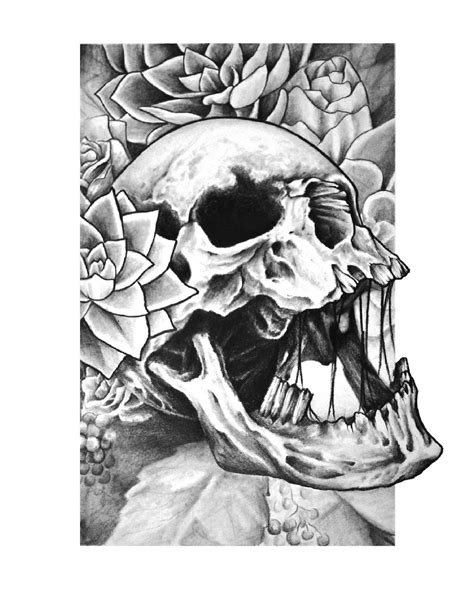 Skull Pencil Drawing - Etsy