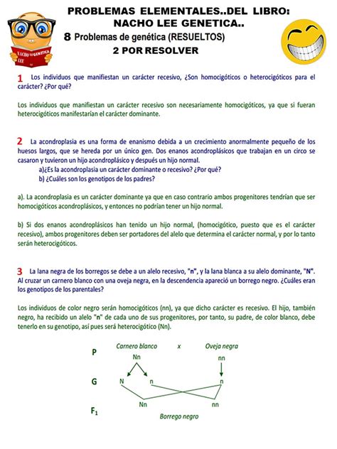 PROBLEMAS DE GENETICA RESUELTOS Y POR RESOLVER BIOLOGIA