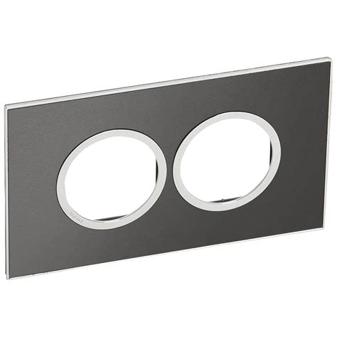 Arteor 2 Gang Surround Plate 4 Module Round Brushed Black 571627 3414971250499 Legrand