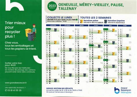 Calendrier Du Ramassage Des Poubelles Jaunes Mairie De Tallenay