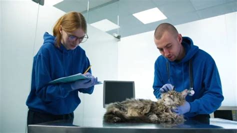 Veterinarians Checking Maine Coon Cat Ea Stock Video Pond5