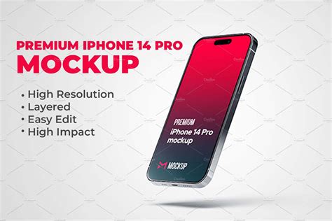 iPhone 14 Pro Front view Mockup | iPhone Mockups ~ Creative Market