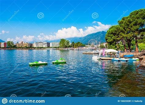 Locarno Port With Boats Switzerland Stock Image Image Of Vessel