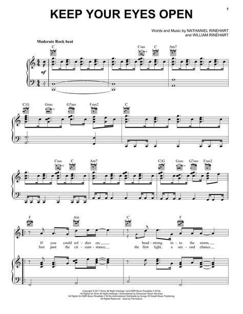 Keep Your Eyes Open Sheet Music