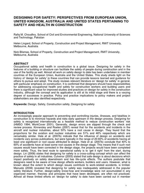 designing  safety   occupational safety  health safety