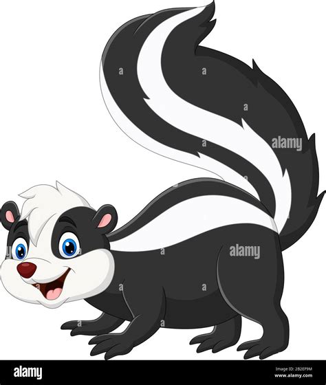 Cartoon happy skunk on white background Stock Vector Image & Art - Alamy