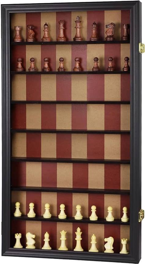 Grhonior Wall Mount Chess Board Game Wooden Giant Chess Game Set