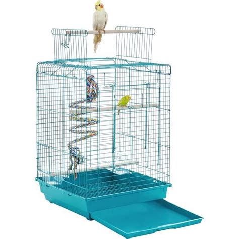 AJW Cage Oiseaux Avec Jouet 40 X 40 X 58 Cm Cage Oiseau Exotique Pour