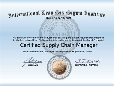 Certified Supply Chain Manager Template V International Lean Six