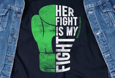 Her Fight Is My Fight Svg Cerebral Palsy Awareness T Shirt Design For Download Buy T