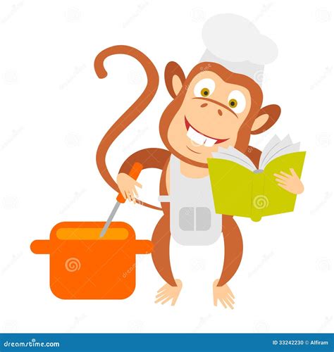 Cooking Monkey Stock Vector Illustration Of Cook Isolated 33242230