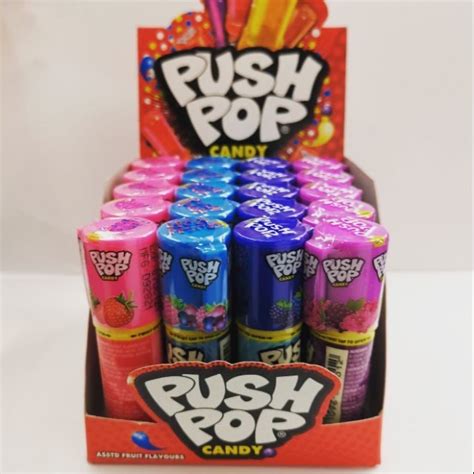 20 Pcs Push Pop Candy Lollipop Assorted Fruit Flavours Halal Local