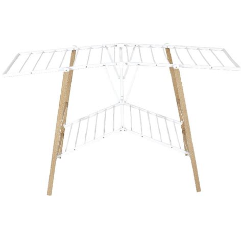 Séchoir à Linge Horizontal étendoir Effet Bois 15m I