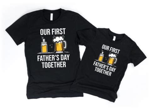 Our First Fathers Day Together Shirt Papa And Baby Onesie Matching