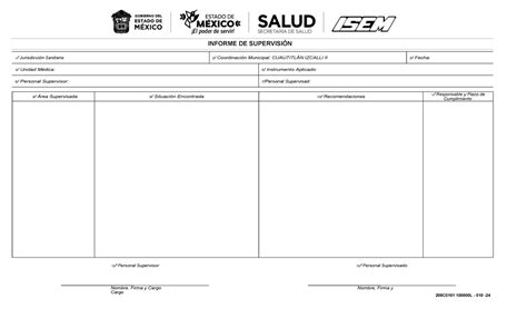 Formato Informe De Supervision Isem Salud Adolescente Informe