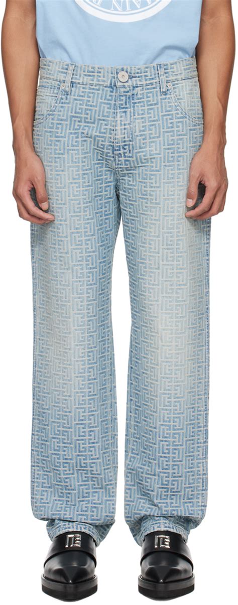 Balmain Blue Monogram Jeans Balmain