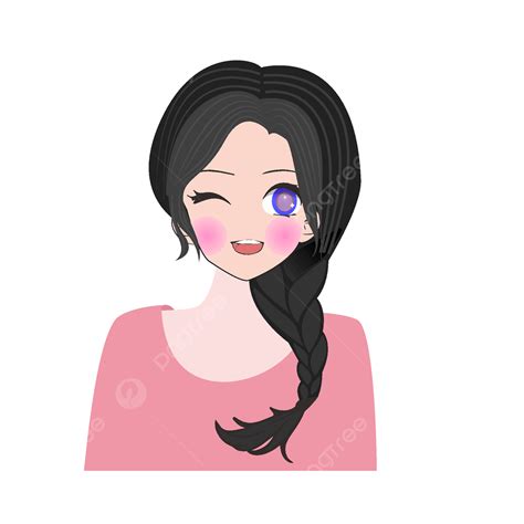 Linda Chica De Dibujos Animados PNG Rosado Avatar Dibujos Animados