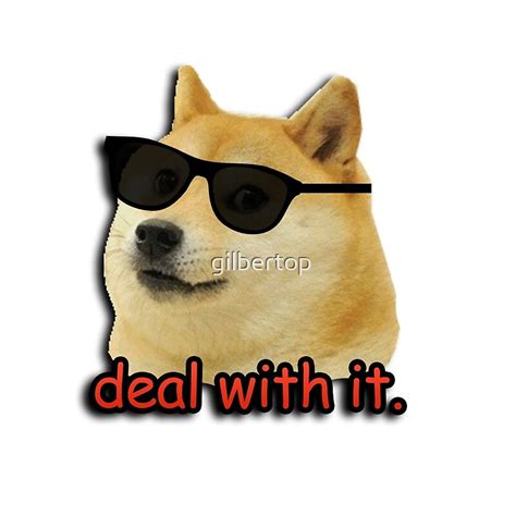 "Doge deal with it dog meme" Throw Pillows by gilbertop | Redbubble