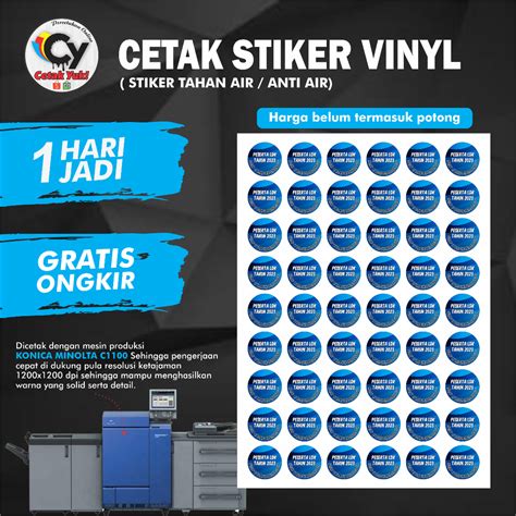 Jual Cetak Stiker Vinyl Susu Transparant A Tanpa Cutting Shopee