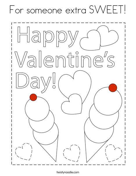 For Someone Extra Sweet Coloring Page Twisty Noodle Valentines Day