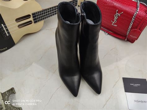 Replica Saint Laurent Opyum Ankle Boots Mm In Black Leather