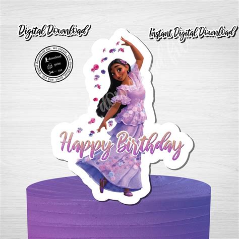 Printable Encanto Cake Topper Isabela Encanto Birthday Cake Encanto Party Decoration Encanto