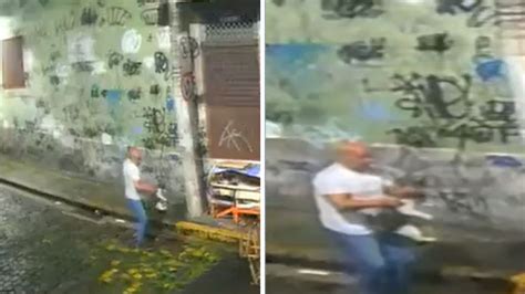 Câmeras flagram homem agredindo brutalmente gatos no Centro do Rio