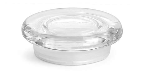 Sks Bottle And Packaging Medium Clear Glass Flat Pressed Jar Lids W Fitments