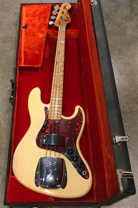 1974 Fender Jazz Bass Olympic White Guitars Bass Ss Vintage