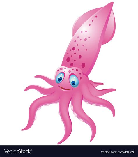 Squid Cartoon Royalty Free Vector Image VectorStock