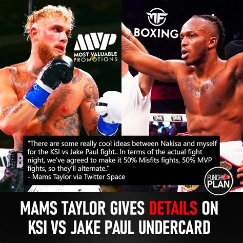 Punch Plan On Twitter The Ksi Vs Jake Paul Undercard Is Being