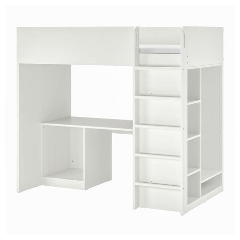 SmÅstad Loft Bed Frame W Desk And Storage White Ikea