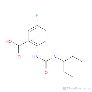 5 Fluoro 2 Methyl Pentan 3 Yl Carbamoyl Amino Benzoic Acid Structure