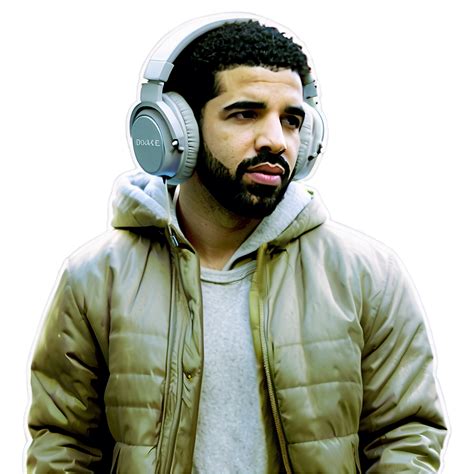 Download Drake With Headphones Png 05212024