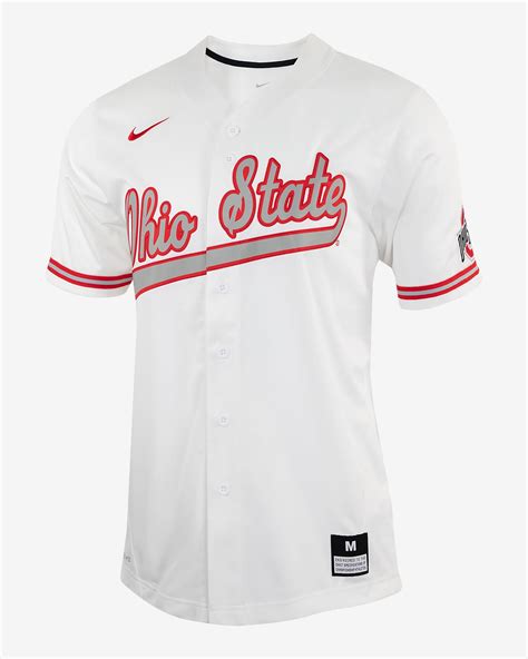 Ohio Mens Nike College Full Button Baseball Jersey