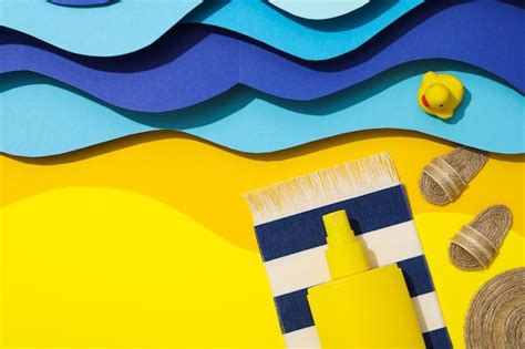 Premium Photo Concept Of Summer Skin Care Accessories Top View