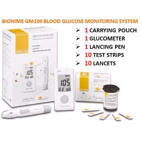 Bionime Gm Glucometer With Test Strips Blood Glucose Meter