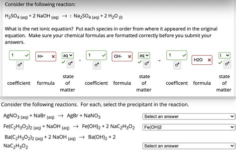 Solved Consider The Following Reaction H So Aq Naoh Chegg