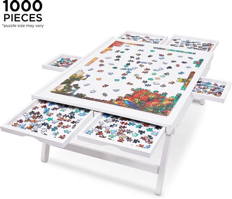 Buy Jumbl 1000 Piece Puzzle Board Rack W Mat 23 X 31 Wooden Jigsaw