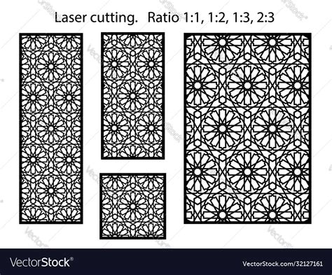 Arabic Cnc Panel Laser Cutting Template Royalty Free Vector