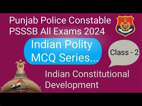 Indian Polity For Punjab Police Constable Psssb All Exams Day