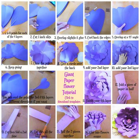 Step By Step Giant Paper Flowers Templates Available How To Make Paper Flowers Diy Pa