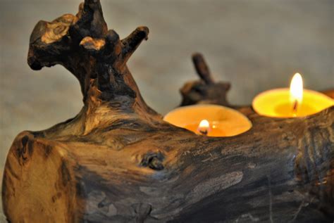 Porte bougies en bois rustique pour trois lumières de thé Etsy