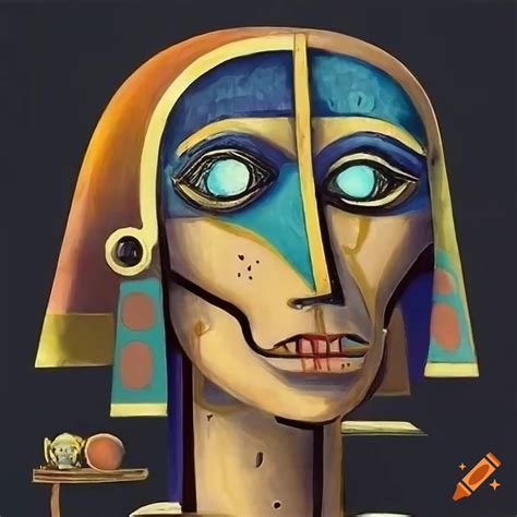 Sideview Surrealistic Egyptian Cyborg Artwork On Craiyon