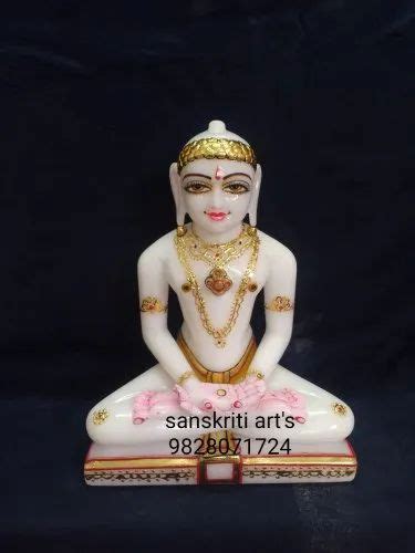 White Painted Mahaveer Swami Marble Statue, For Home at Rs 9000 in Jaipur