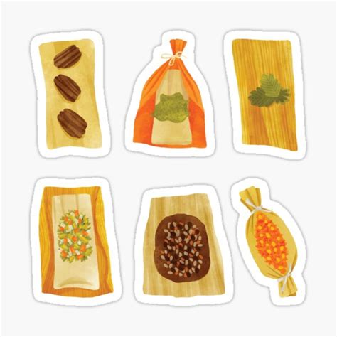 Variety Of Mexican Tamales Pack Sticker For Sale By NiftyTrinket