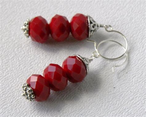 Red Velvet Handmade Beaded Earrings By Bdzzledbeadedjewelry 12 00