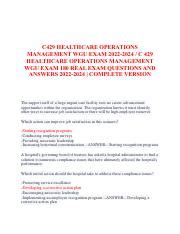 C429 HEALTHCARE OPERATIONS MANAGEMENT WGU EXAM 2022 1 Pdf C429